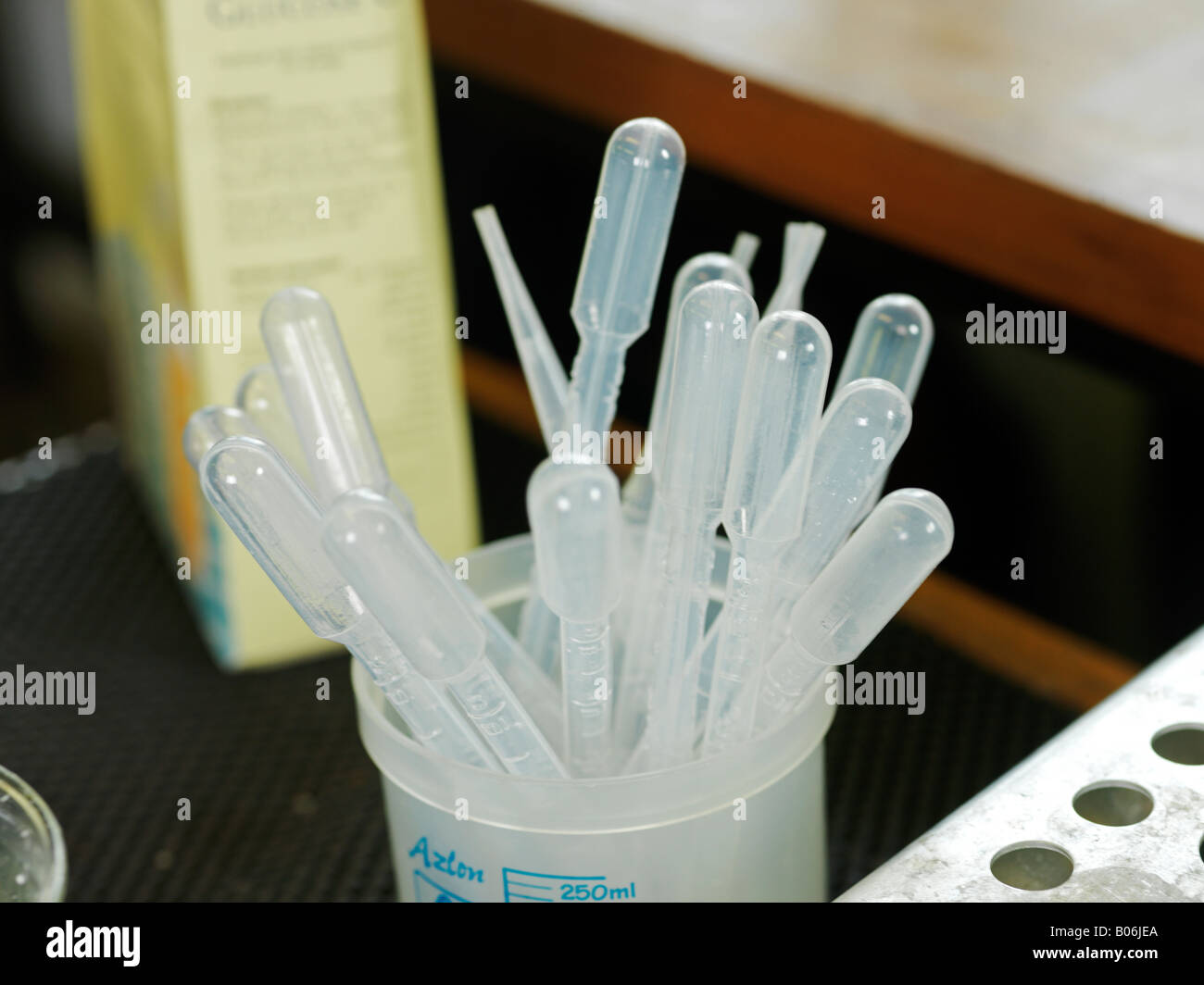 pipettes in science lab Stock Photo Alamy