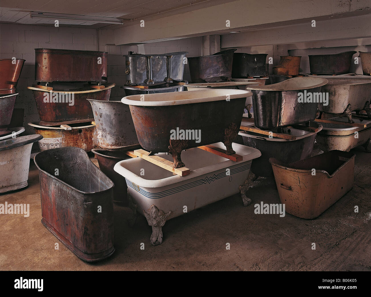 Old baths in warehouse hires stock photography and images Alamy