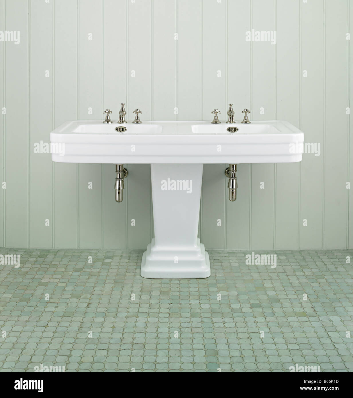 Art Deco Double Sink Restored Stock Photo 17357017 Alamy