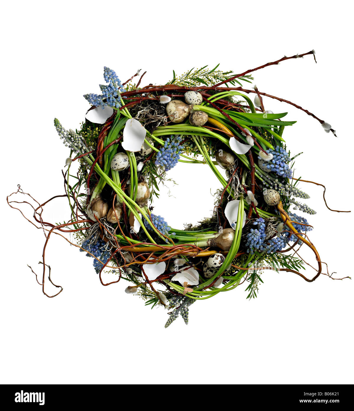 easter door wreath garland Stock Photo