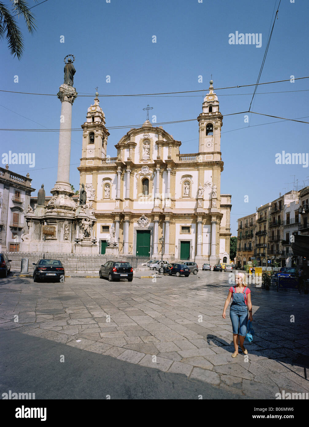 Piazza San Domenico Palermo Sicily Italy Stock Photo