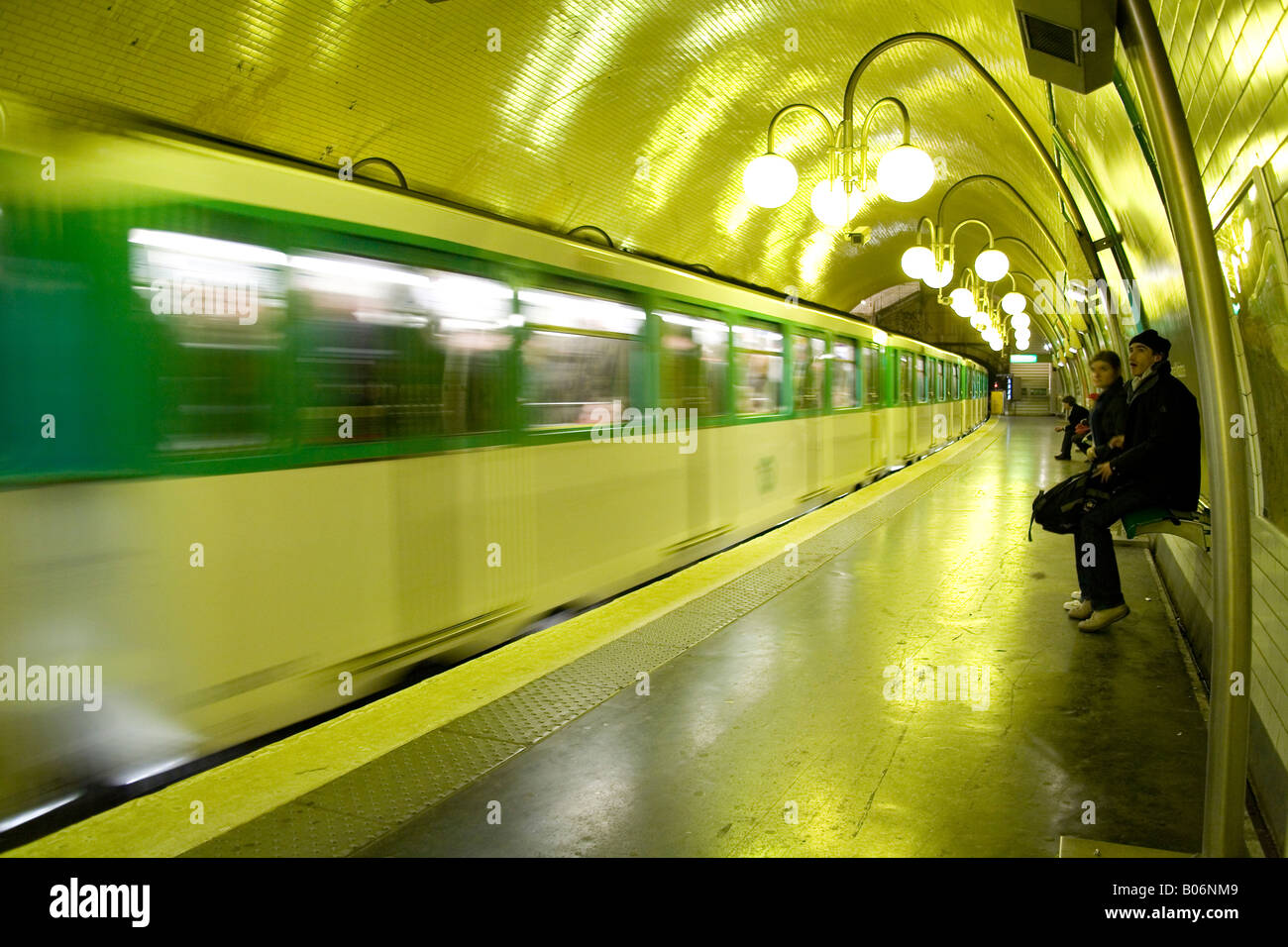 Cite subway station on the Metro underground system Paris France Stock