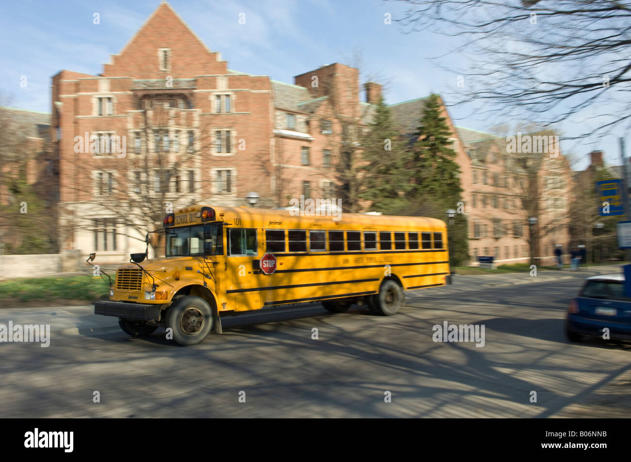 School bus on the street in Ann Arbor Michigan USA Stock Photo Alamy