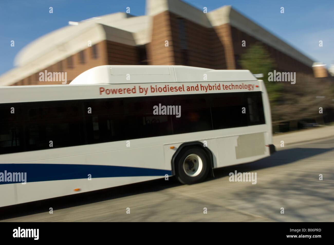 Biodiesel hybrid bus in Ann Arbor Michigan USA Stock Photo Alamy