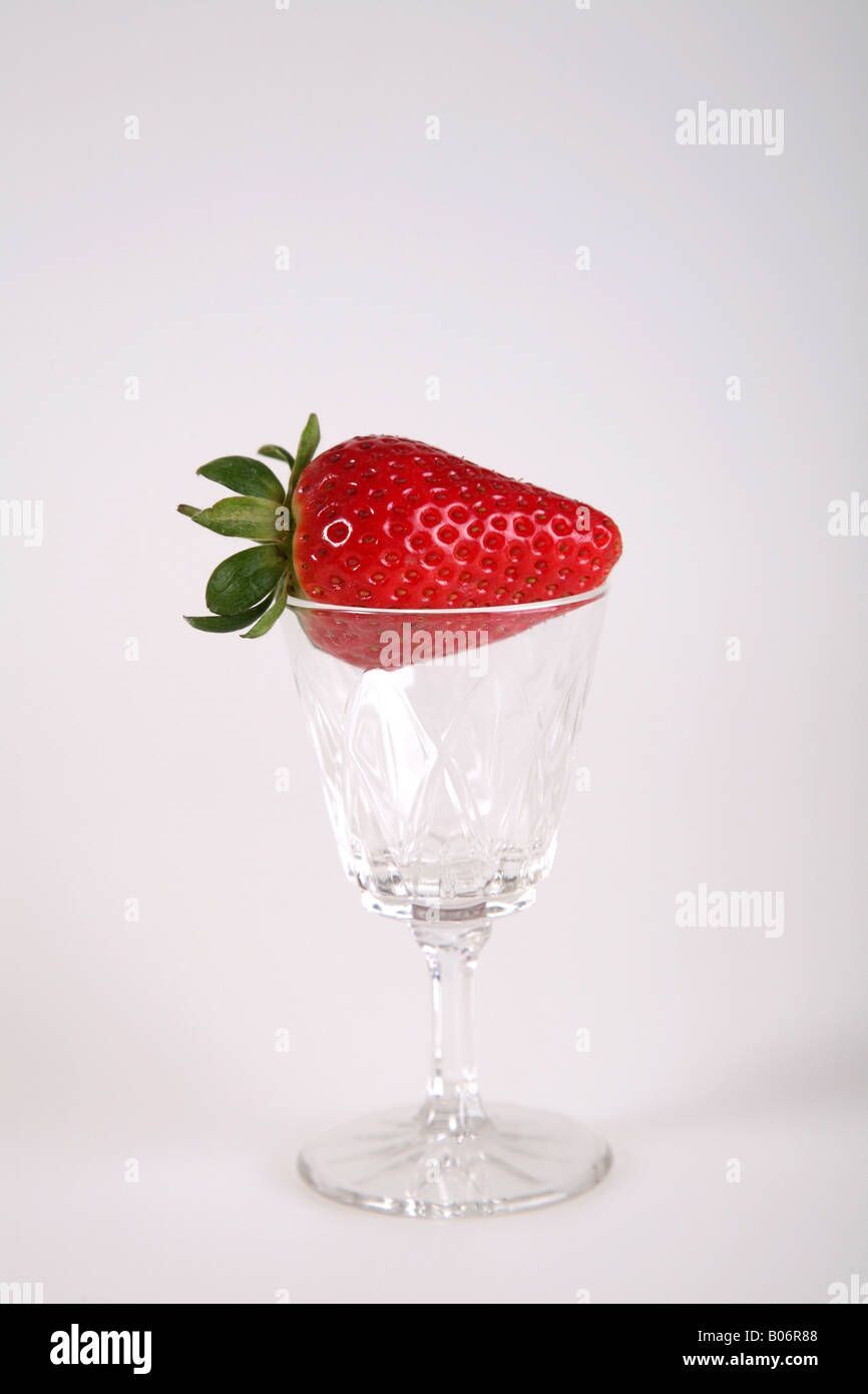 Strawberry in a Crystal glass Stock Photo - Alamy