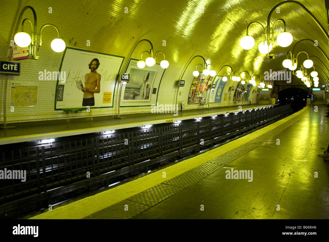 Cite subway station on the Metro underground system Paris France Stock