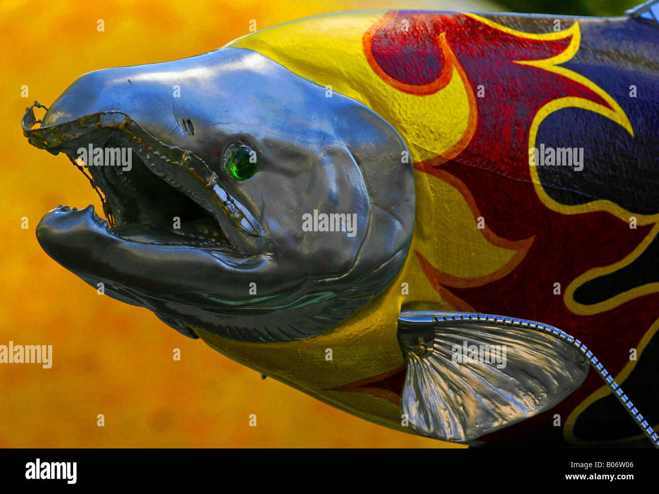 Salmon Fire Stock Photo