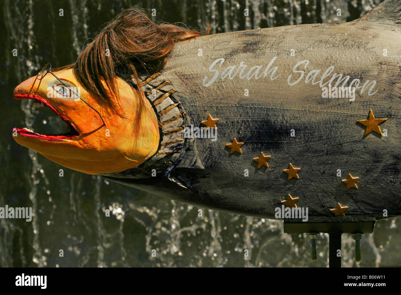 Salmon waterfall Stock Photo