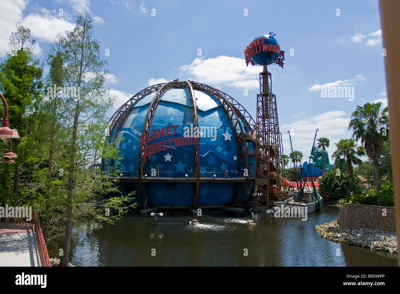 Planet Hollywood World Globe and Sign at Downtown Disney in Orlando Florida USA U S Fl America American Stock Photo