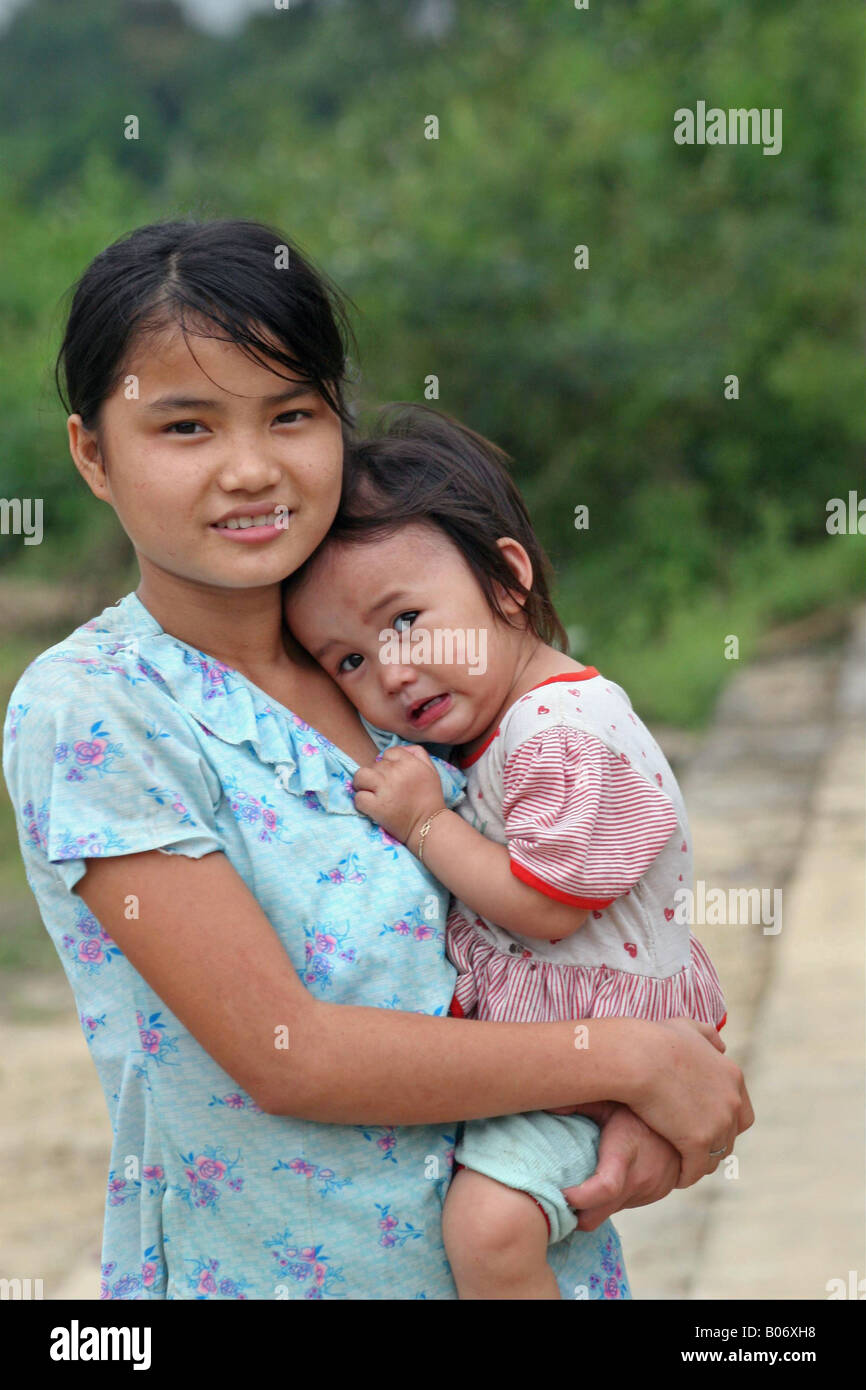 Hue girl with baby Stock Photo