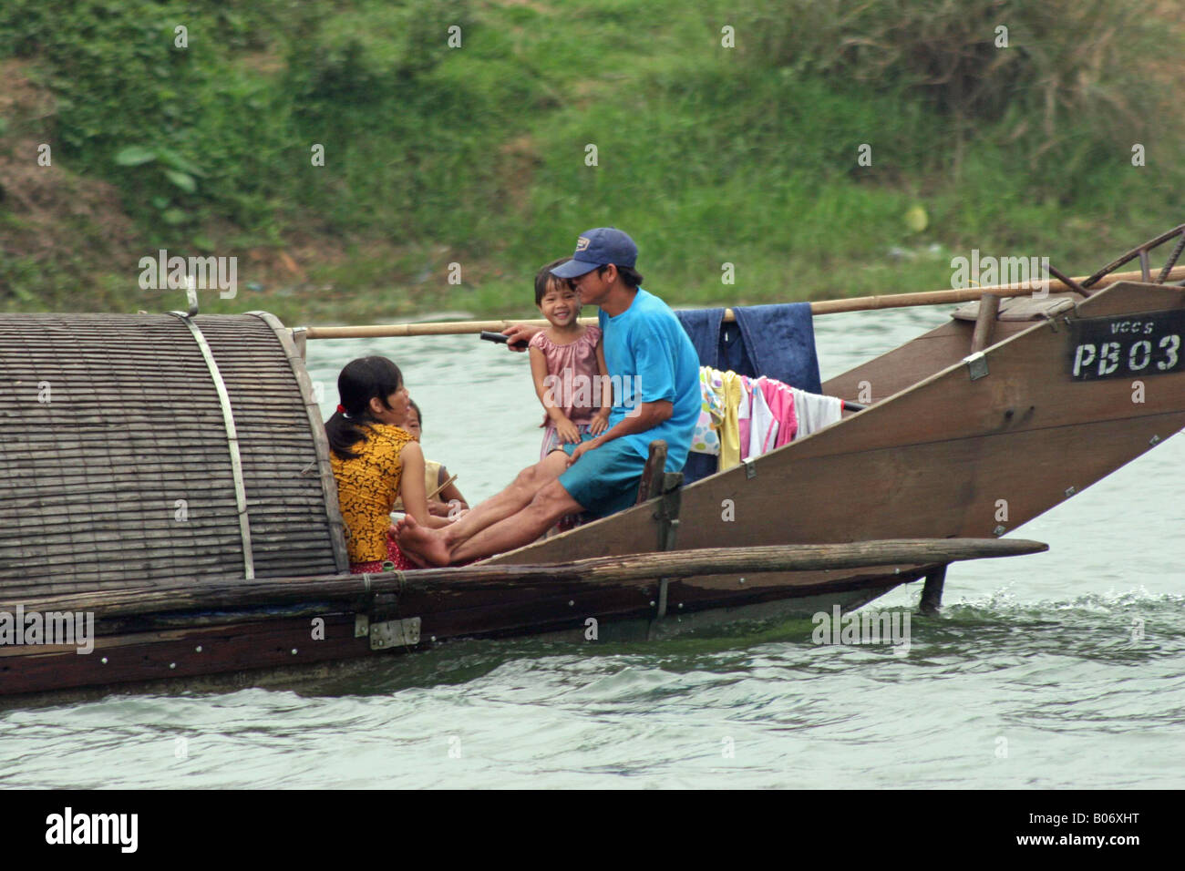 Hue River family Stock Photo