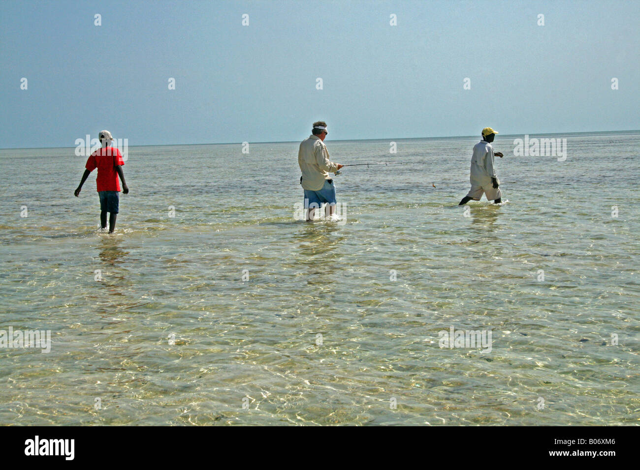 Wading the flats Stock Photo