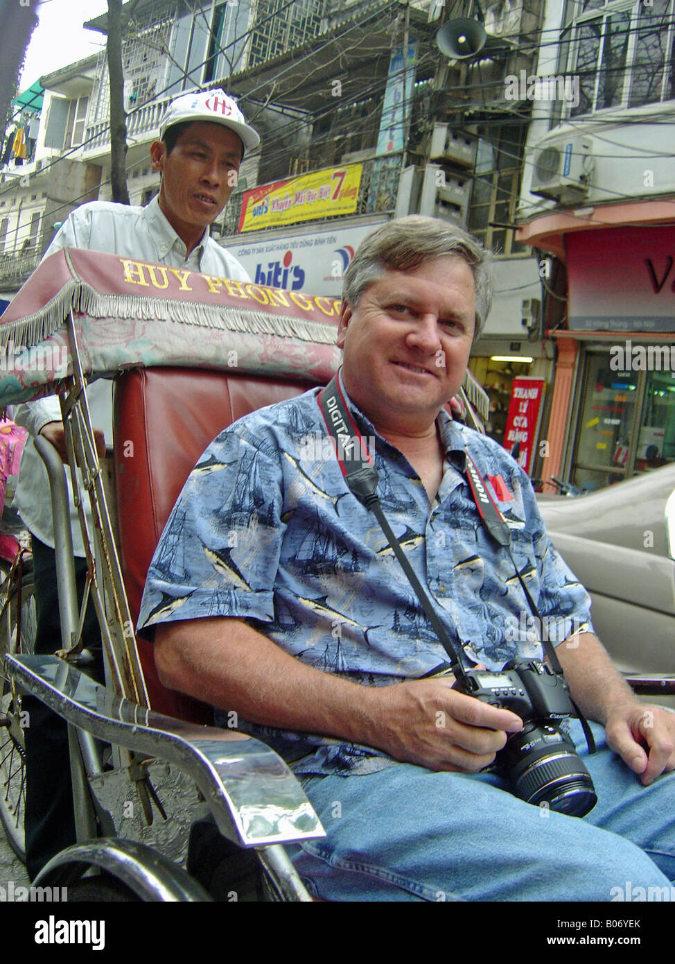 Tourist on cart Stock Photo