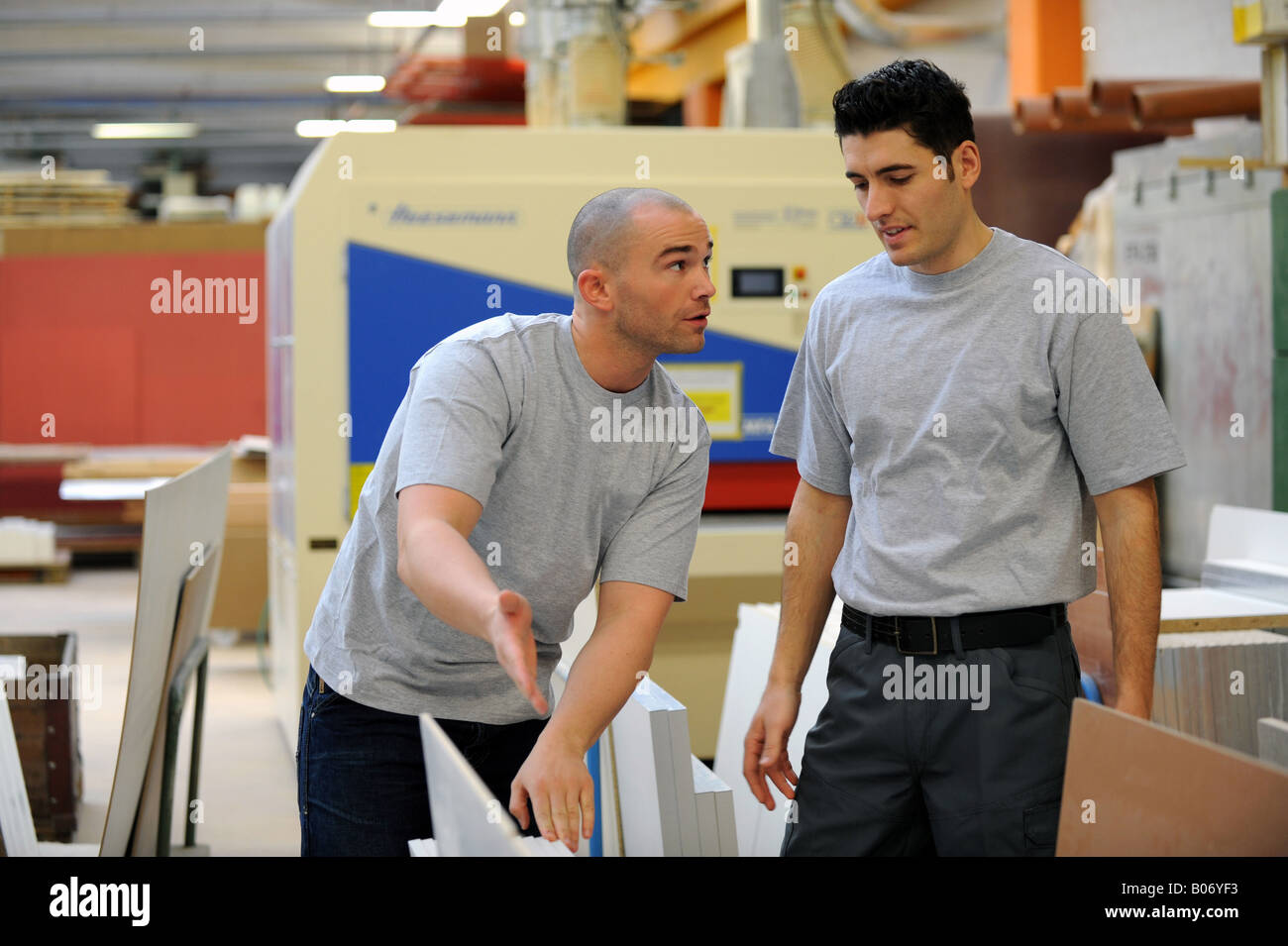 Workers in a factory Stock Photo
