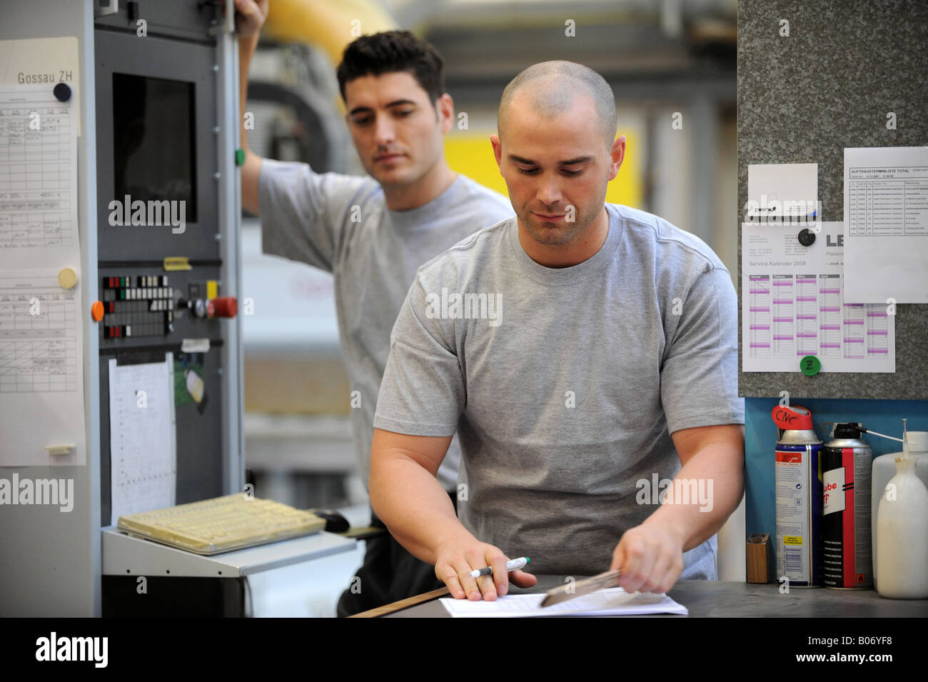 Man working in a factory Stock Photo