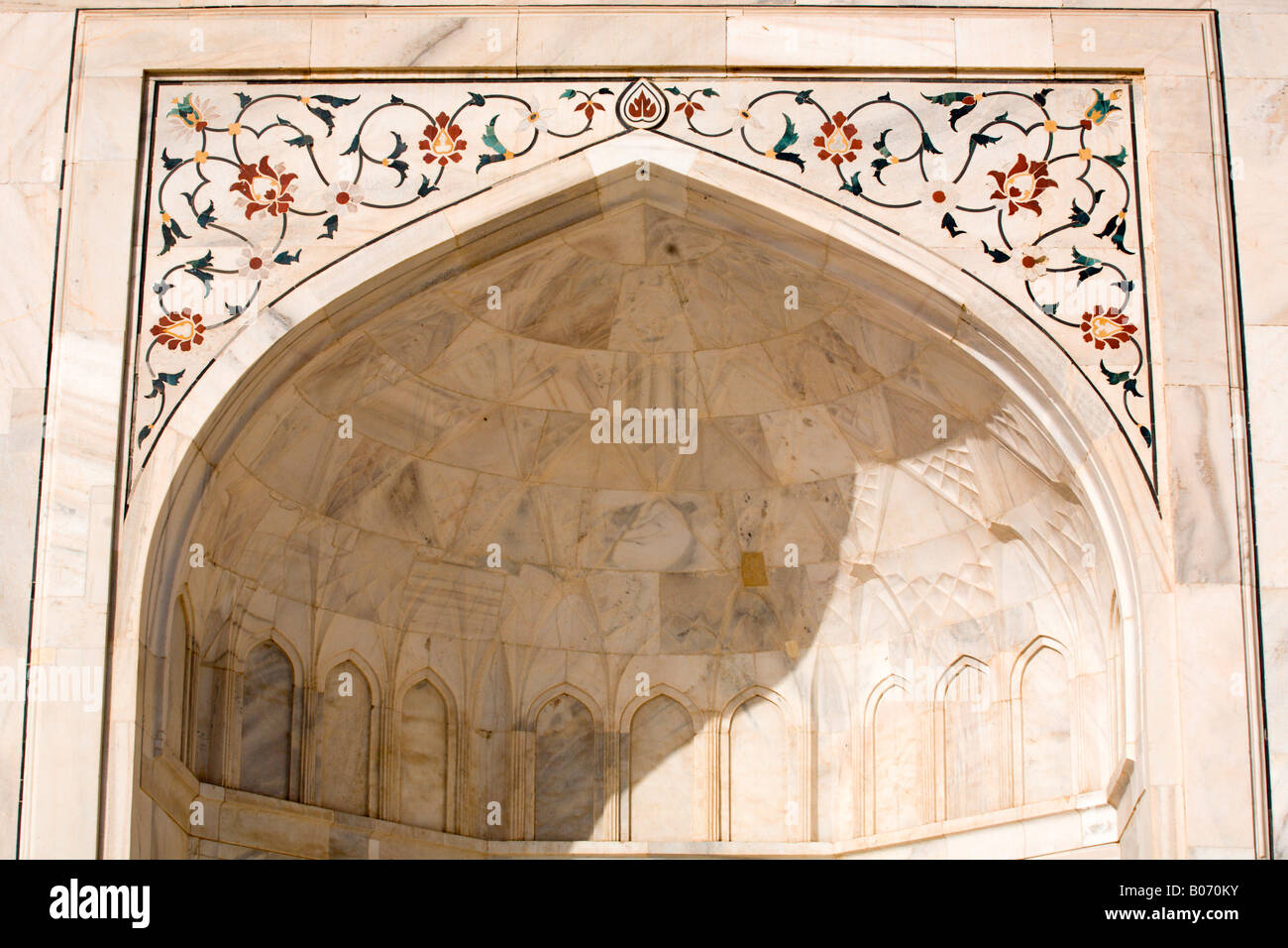 Agra: Taj Mahal Mausoleum: Spandrel Detail Stock Photo