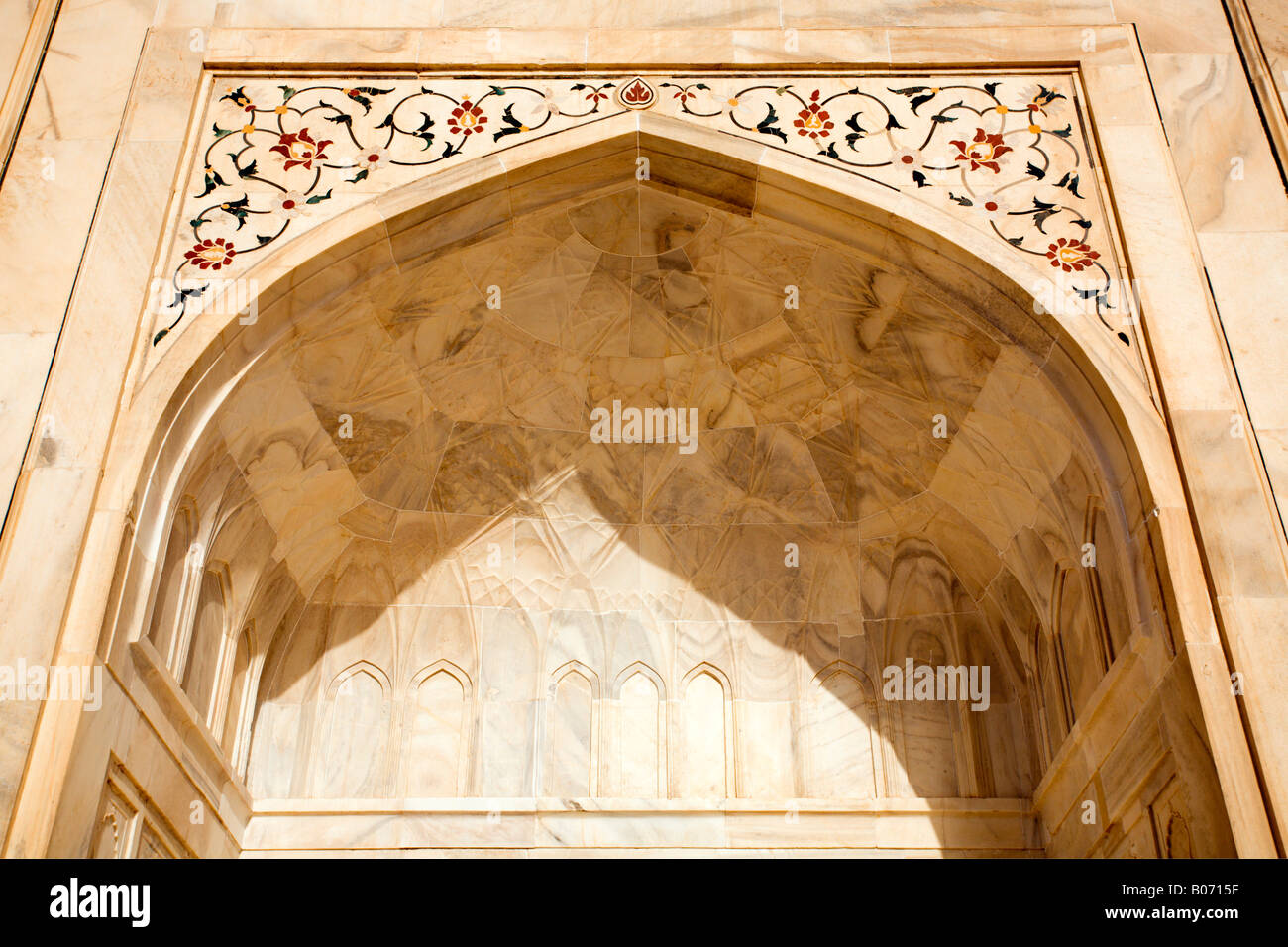 Agra: Taj Mahal Mausoleum: Spandrel Details Stock Photo