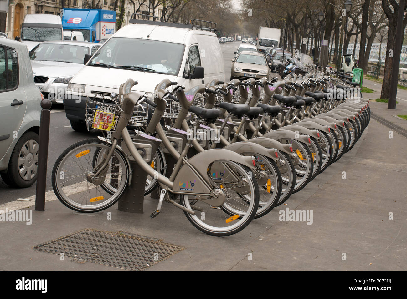 Velib bicycle rental station Paris, France Stock Photo Alamy