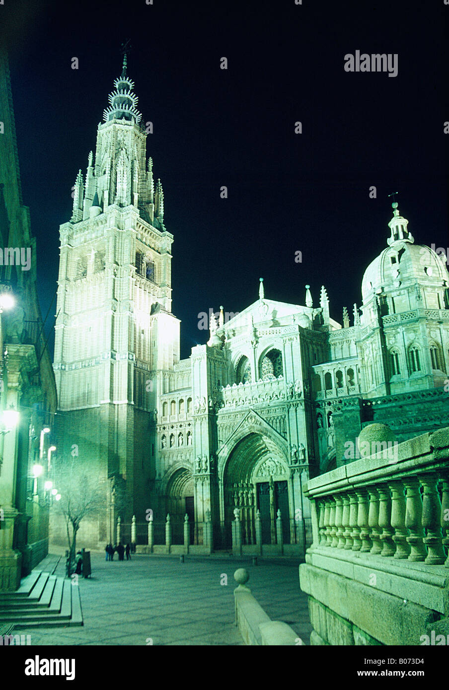 Cathedral. Night view. Toledo. Castile La Mancha. Spain. Stock Photo