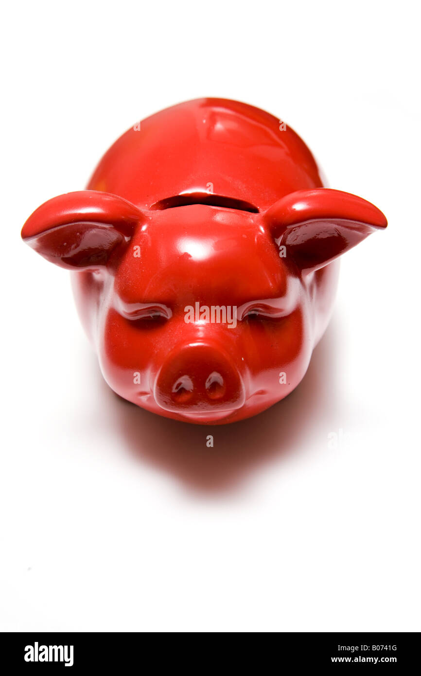 Piggy bank style money box isolated on a white studio background Stock ...