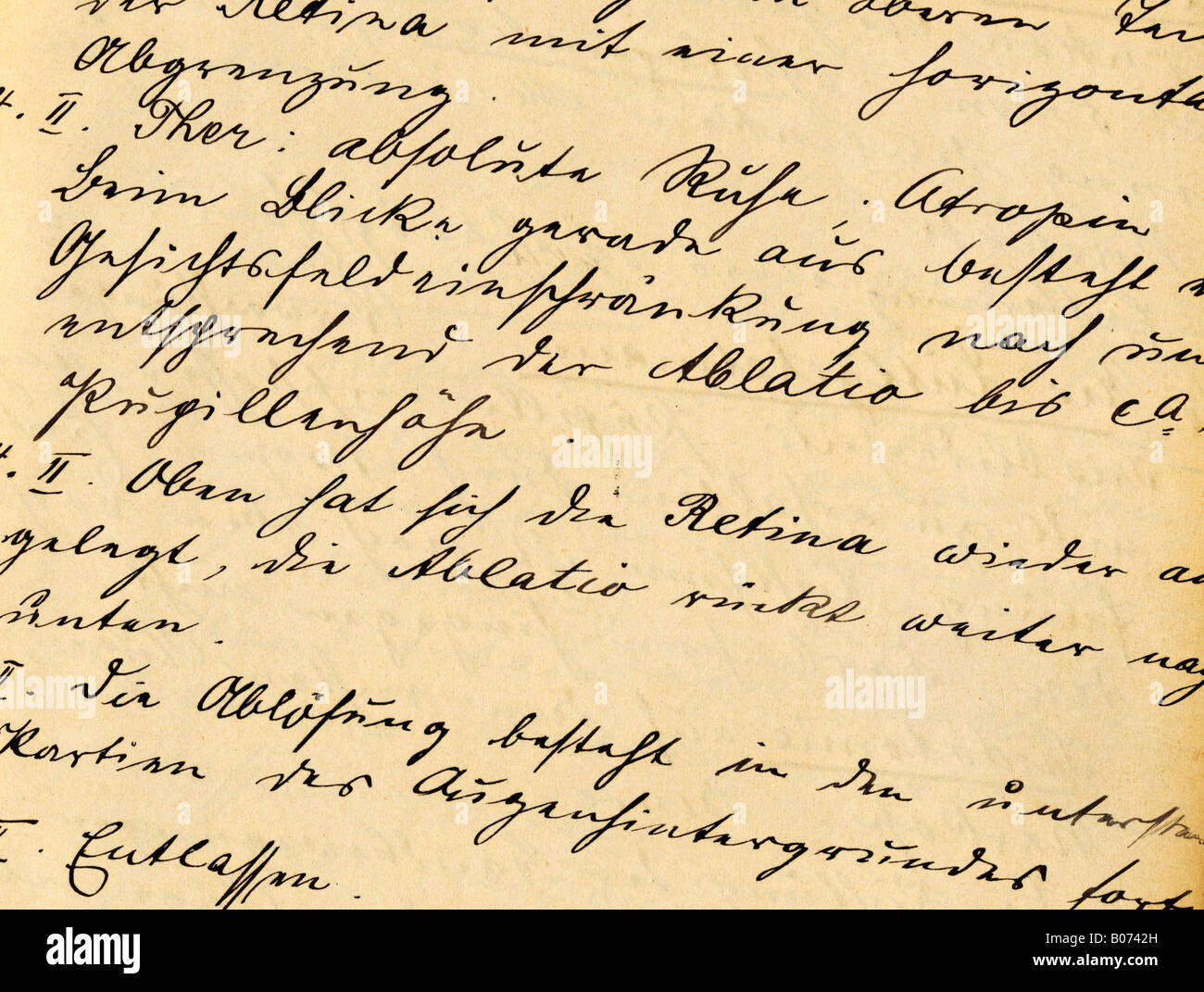 part of old 19th century medical records Stock Photo - Alamy
