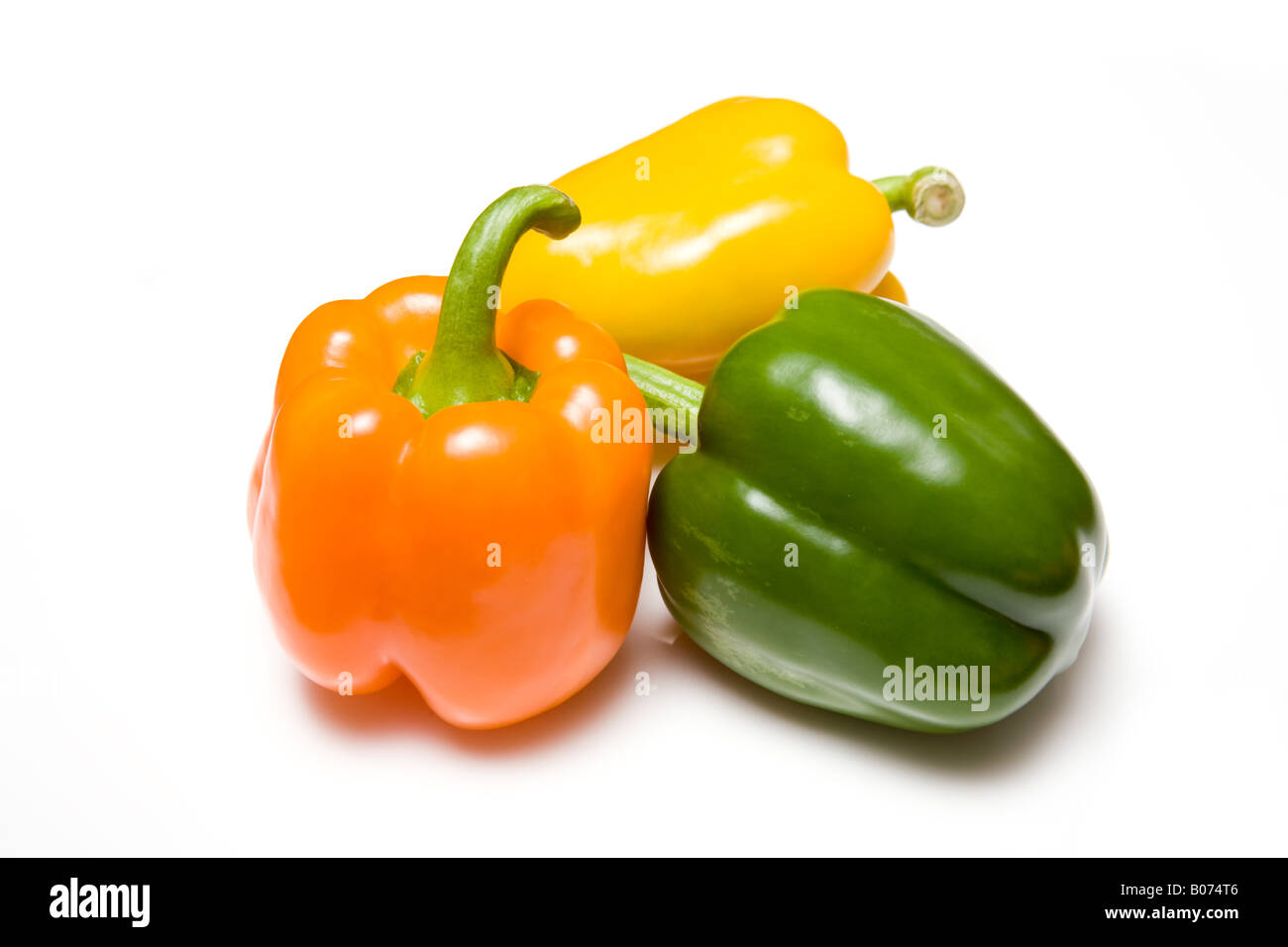 Bell peppers isolated on a white studio background Stock Photo - Alamy