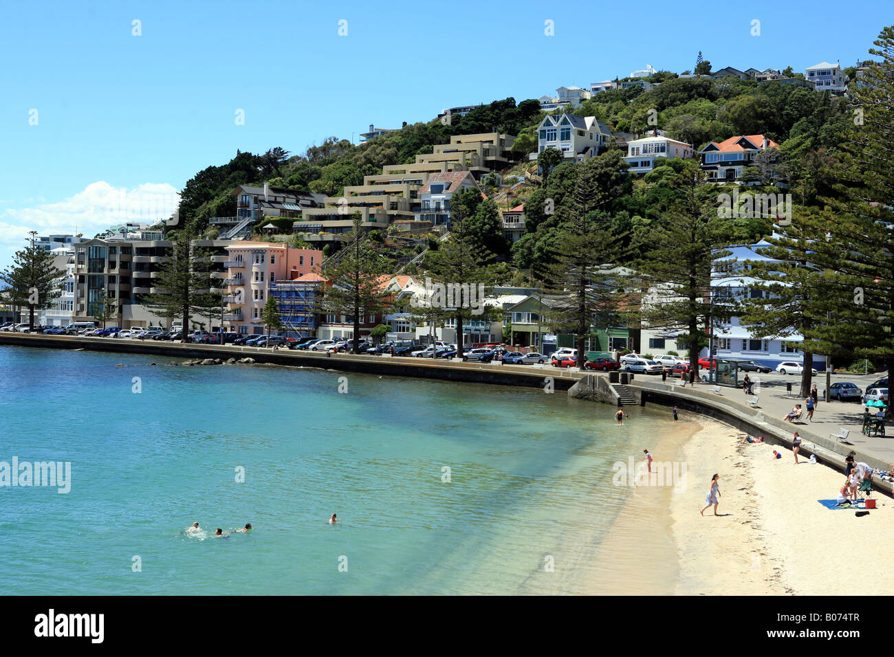 Oriental bay Wellington Stock Photo Alamy