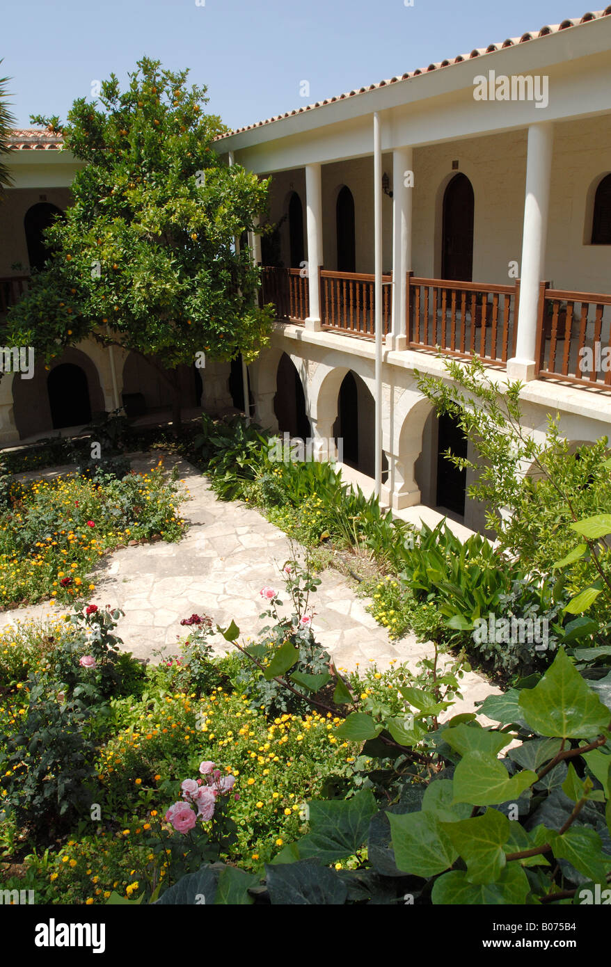 Garden courtyard at Agios Neofytos Monastery, Tala, Paphos Region