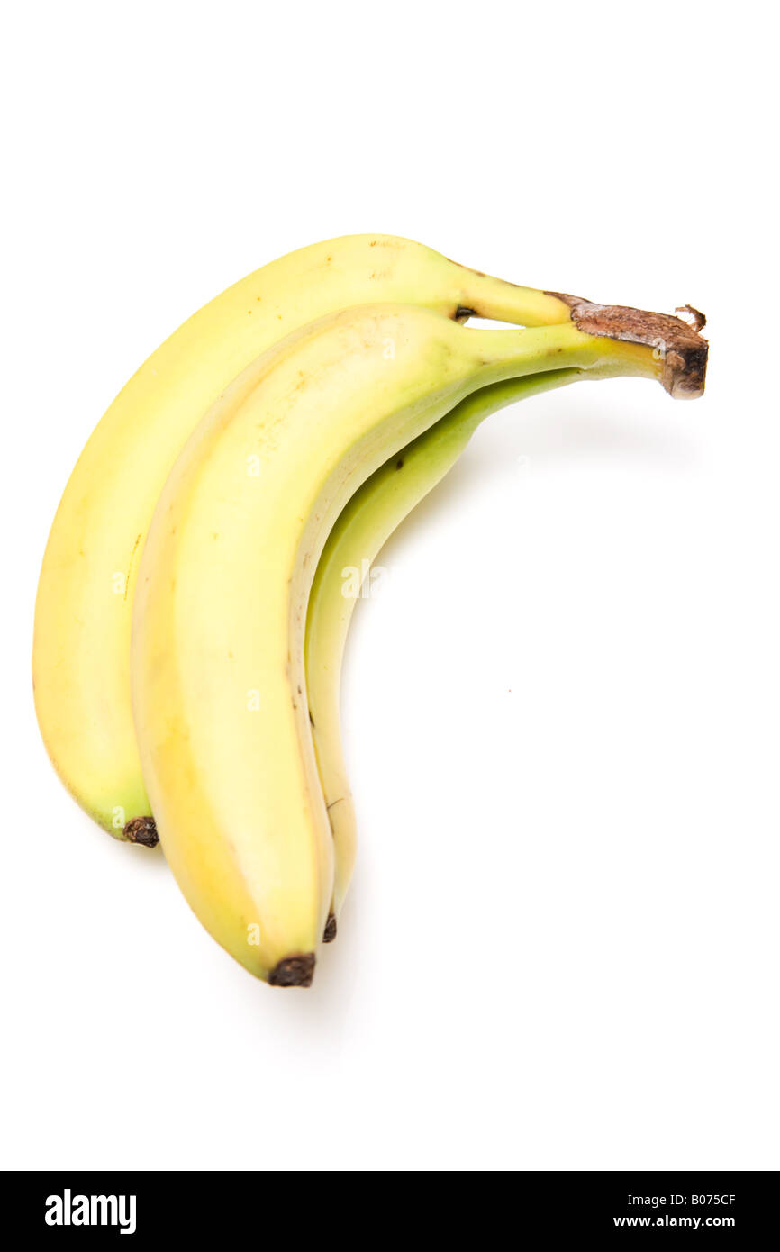 Bunch of bananas isolated on a white studio background. Stock Photo