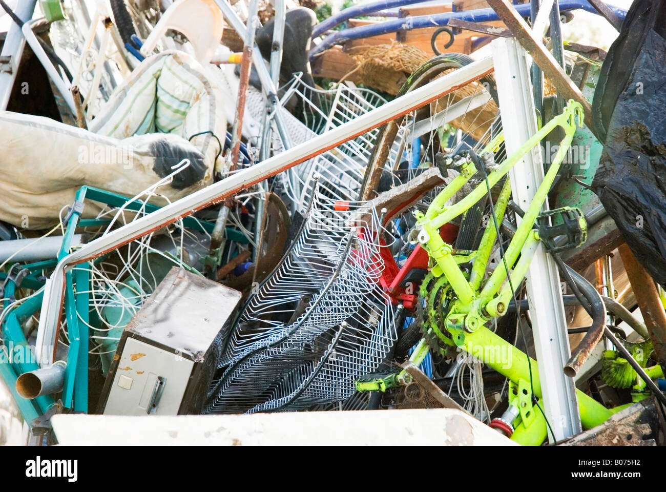 A pile of rubbish and waste at a landfill site. Stock Photo