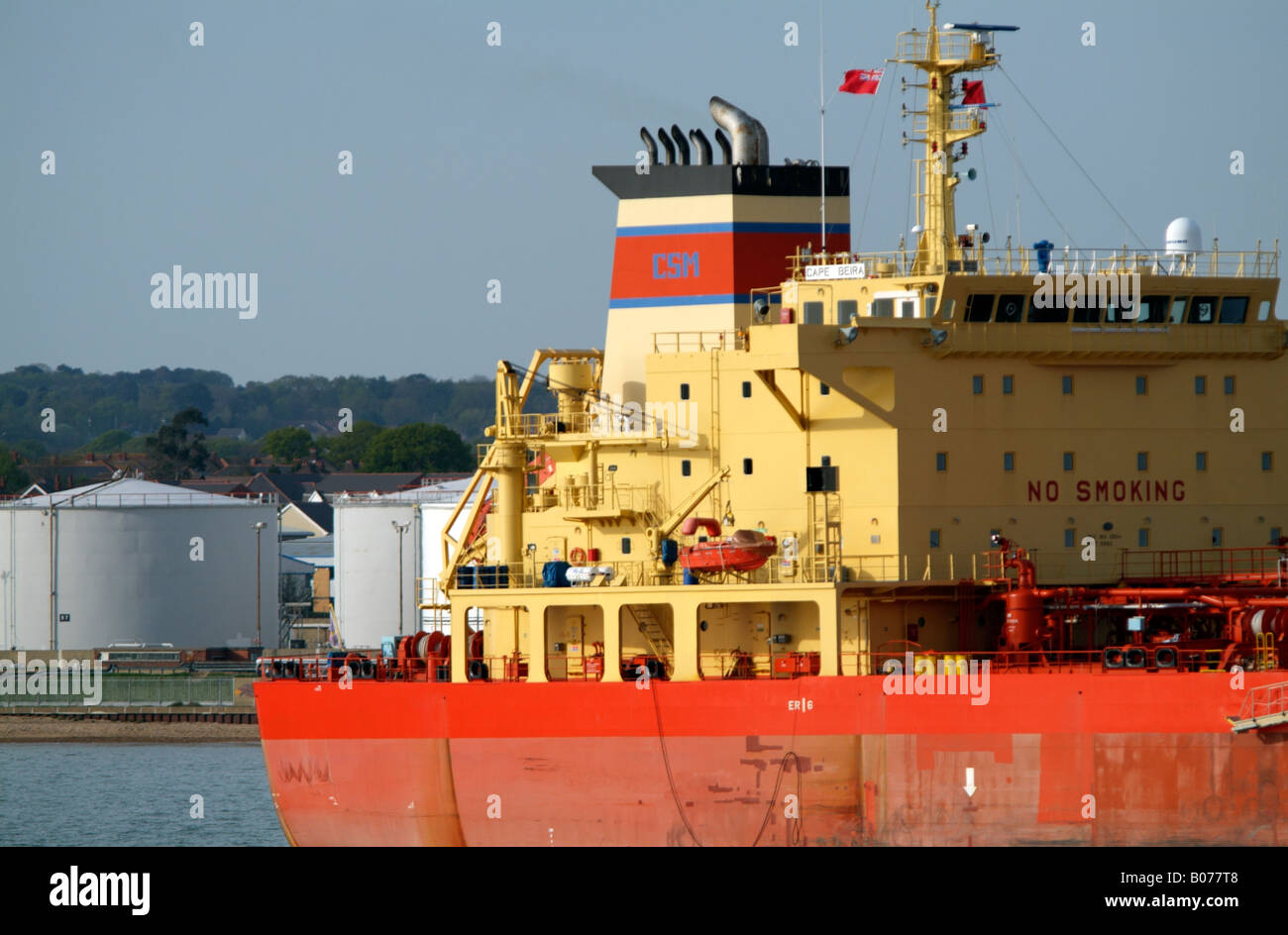 The Cape Beira Oil and Chemical Tanker at BP Hamble Southampton Water