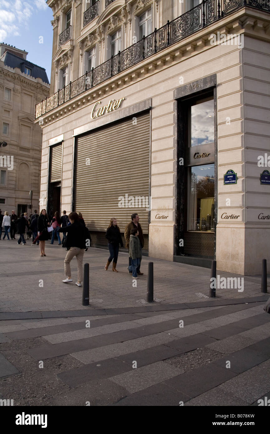 Cartier store, Avenue des Champs Elysees Paris France Stock Photo