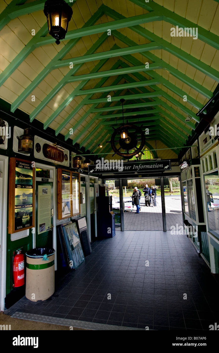 Bowness Bay Jetty Arrivals & departure Victorian built Information Centre for Lakes Cruises Pier