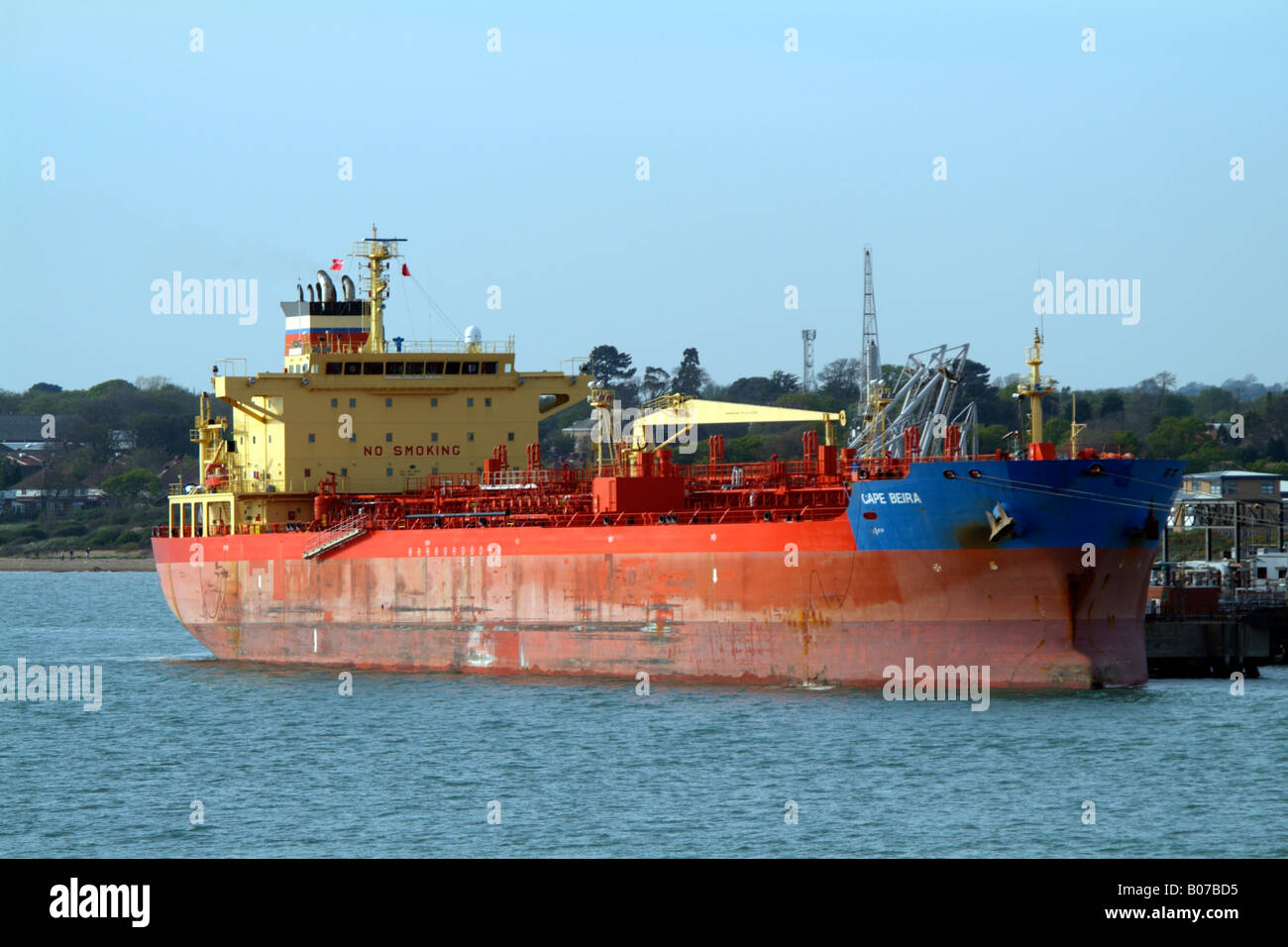 The Cape Beira Oil and Chemical Tanker at BP Hamble Southampton Water