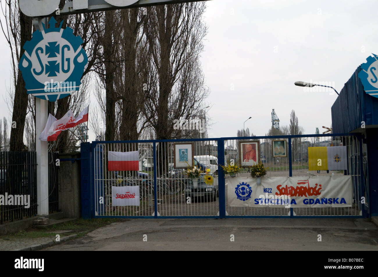 Shipyard Gates In Gdansk Danzig Poland Decorated With Pictures