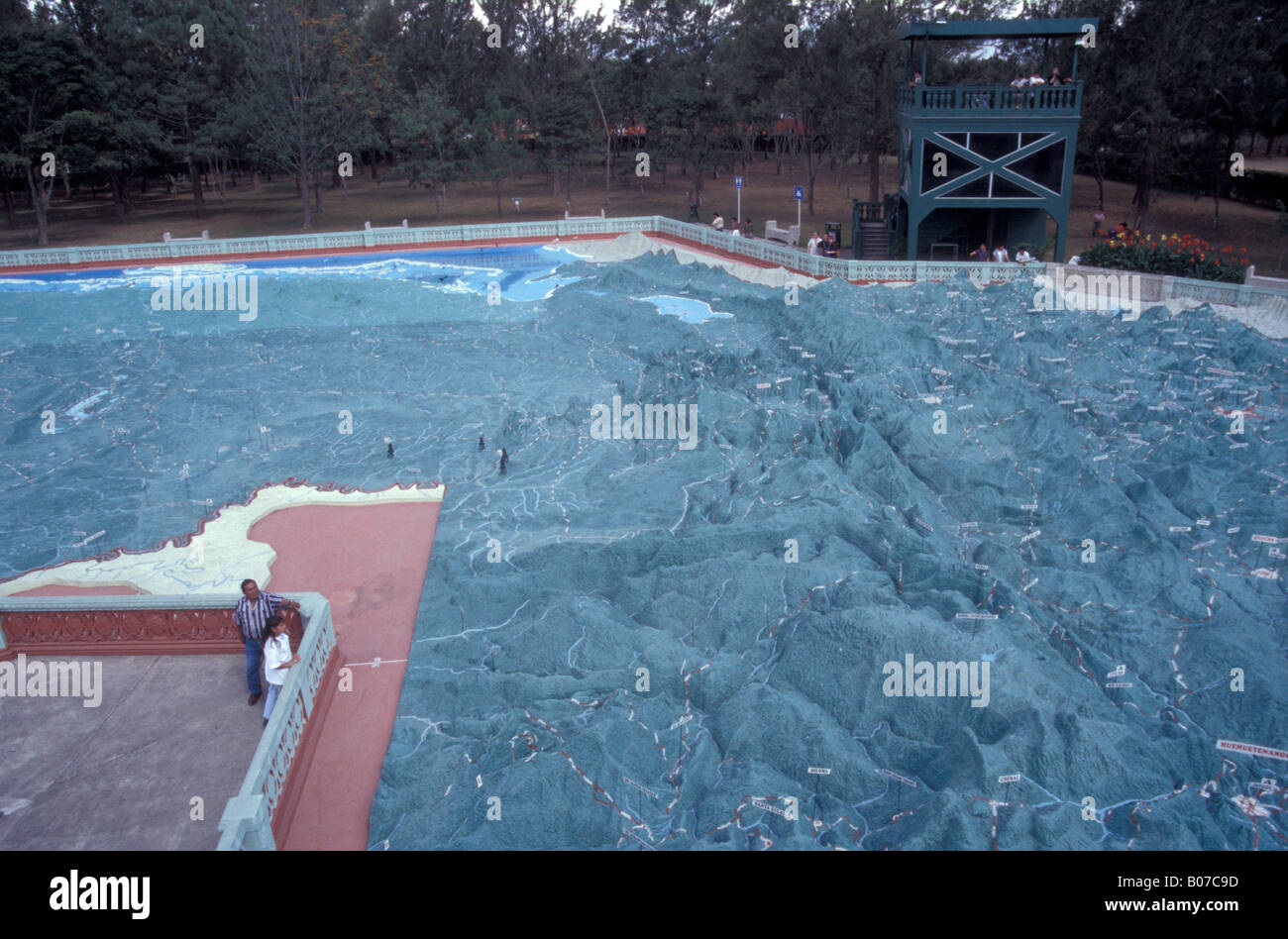 The Mapa en Relieve, a giant relief map of Guatemala in Parque Minerva, Guatemala City Stock Photo