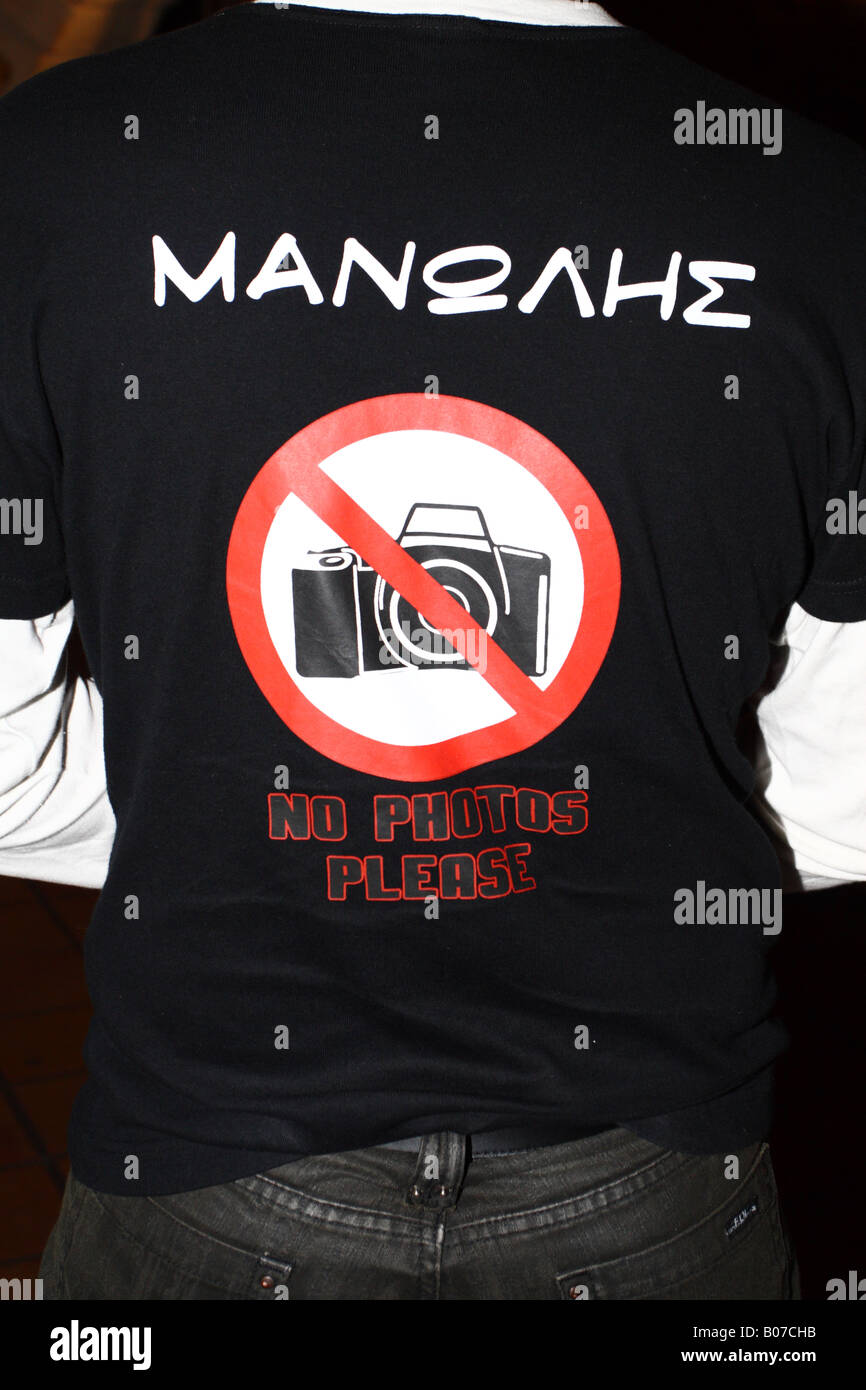 teenager waring a t shirt with the the sigh no photos please stock t sigh
