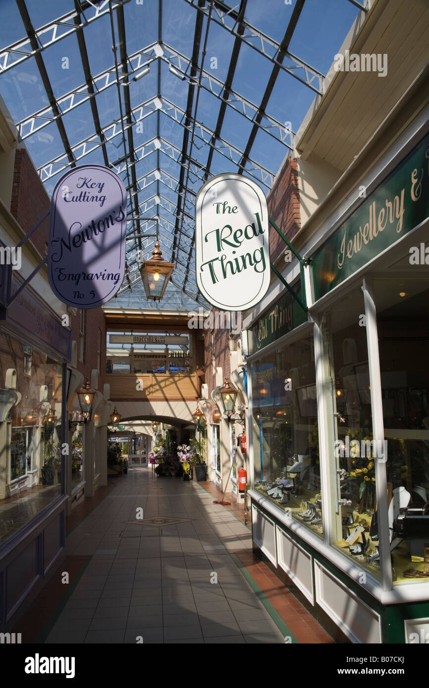 Congleton Cheshire UK April The glass covered Capitol Walk Shopping arcade a shopping experience in this North England county town Stock Photo