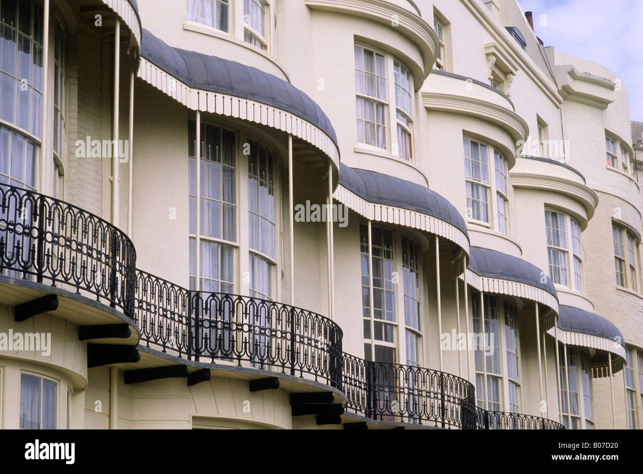 Regency Square Brighton Sussex bow fronted houses and balconies England