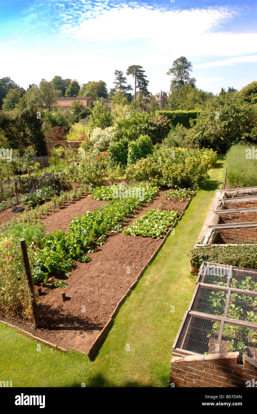 A VICTORIAN WALLED VEGETABLE GARDEN IN A WEST OF ENGLAND GARDEN UK