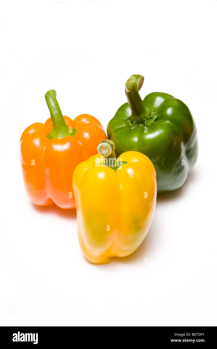 Bell peppers isolated on a white studio background Stock Photo - Alamy