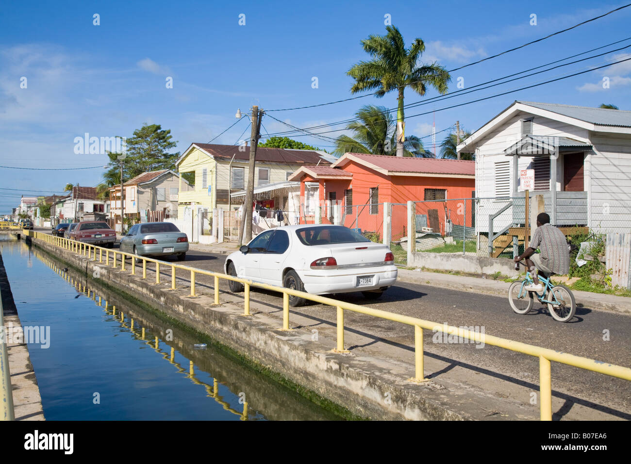 Belize Belize City Southside Canal Stock Photo Alamy