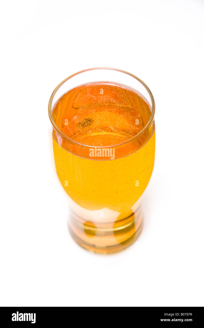Pint of cider isolated on a white studio background Stock Photo Alamy