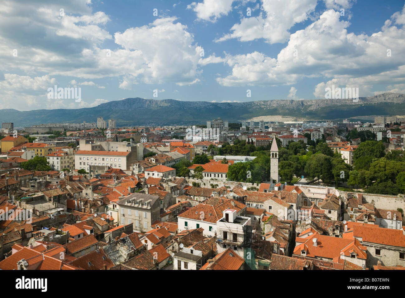 Croatia, Central Dalmatia, Split, City View with Chapel of Arnir from Cathedral of St. Domnius Stock Photo