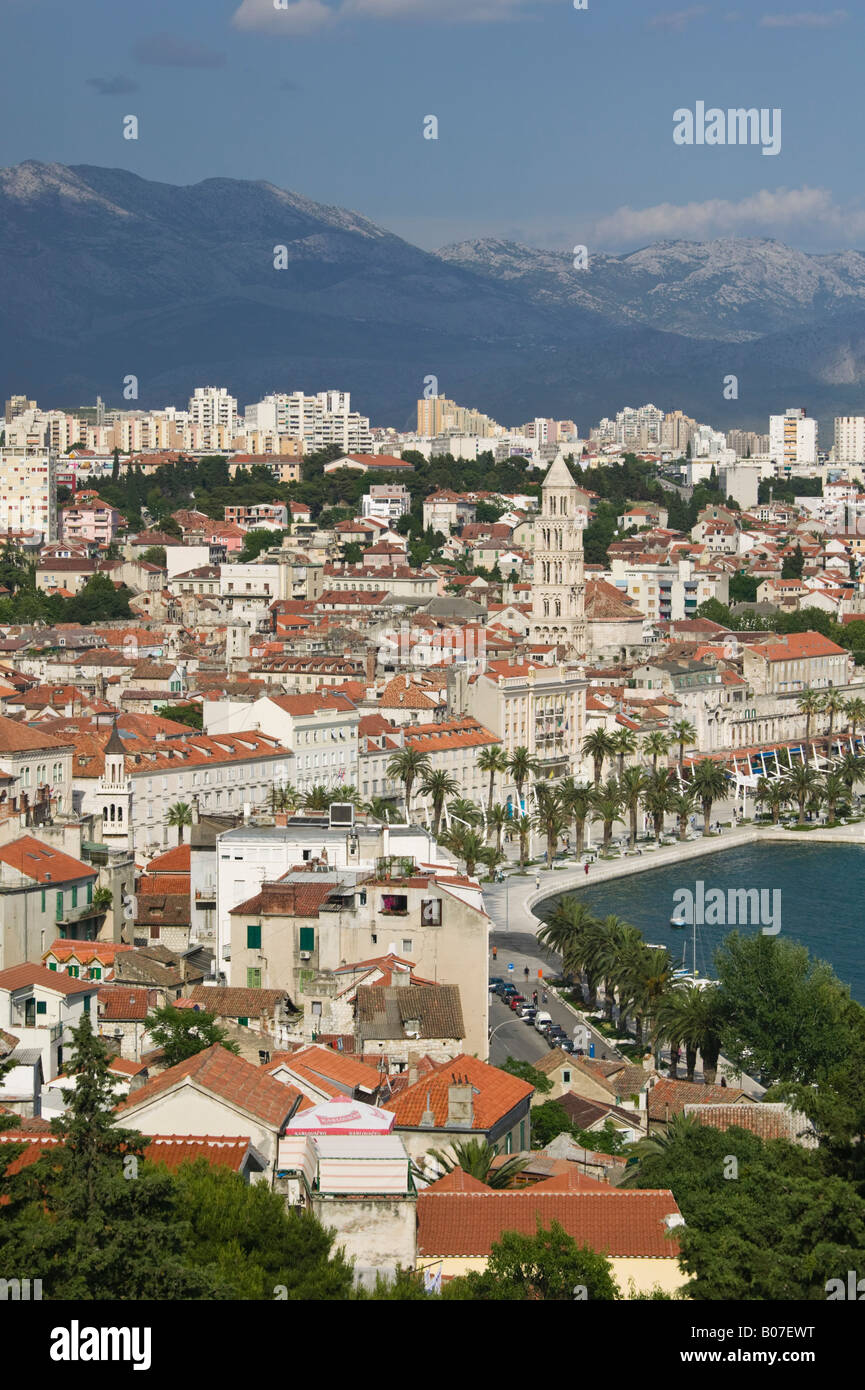 Croatia, Central Dalmatia, Split, City View from the Vidilica Viewpoint / Late Afternoon Stock Photo