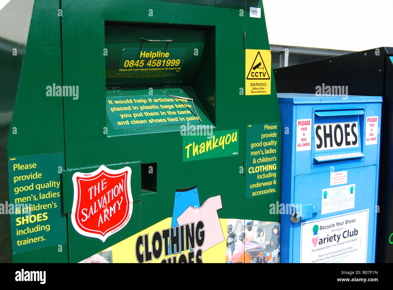 Clothing and shoe recycling bins, Havant, Hampshire, England, United
