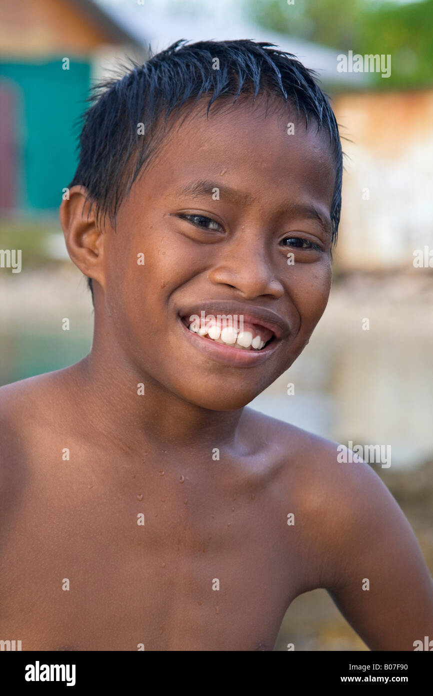 Local Children, Jabor Village, Jaluit Atoll, Marshall Islands Stock