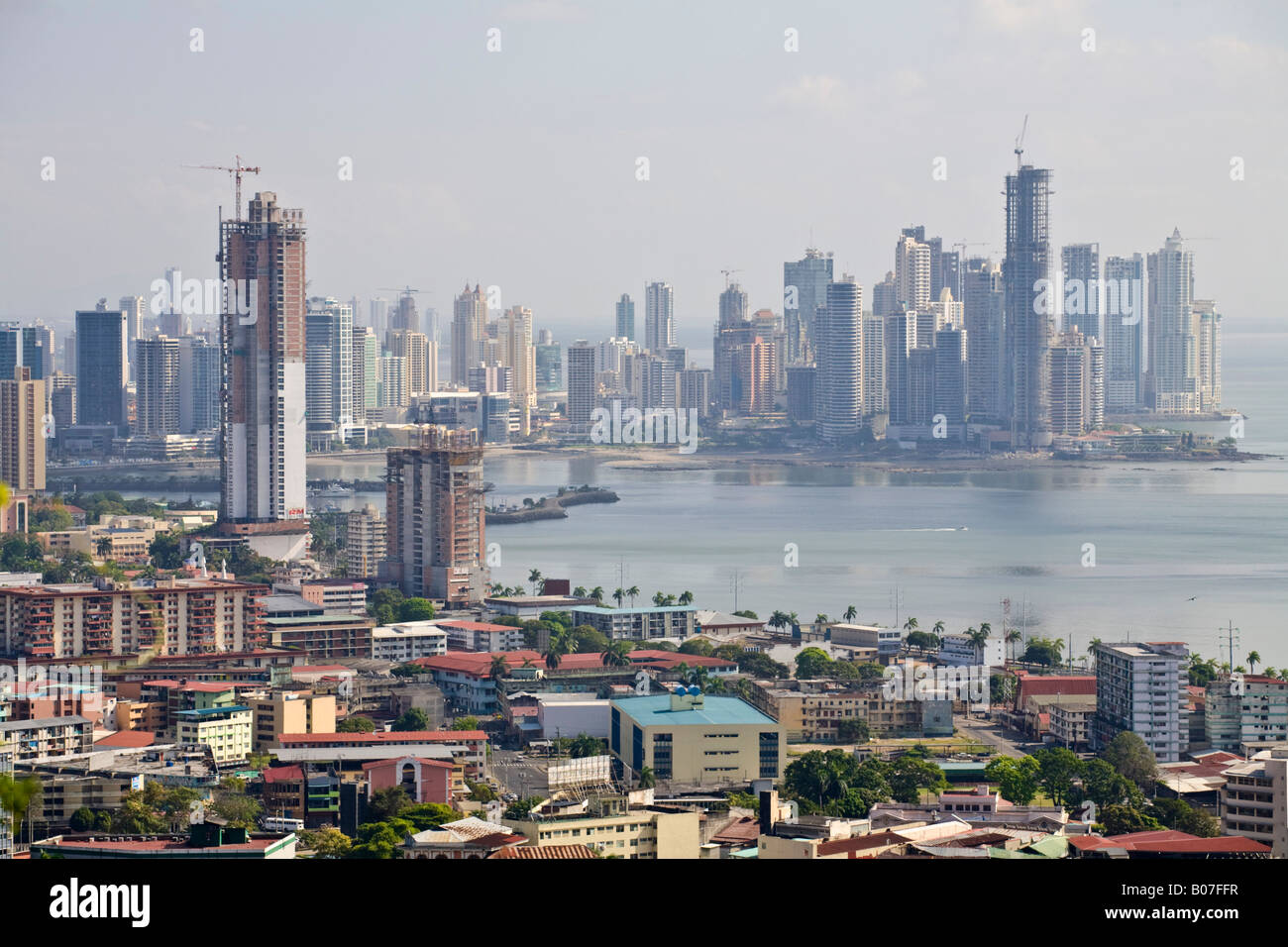 Panama, Panama city, View of City skyline  from Cerro Ancon Stock Photo