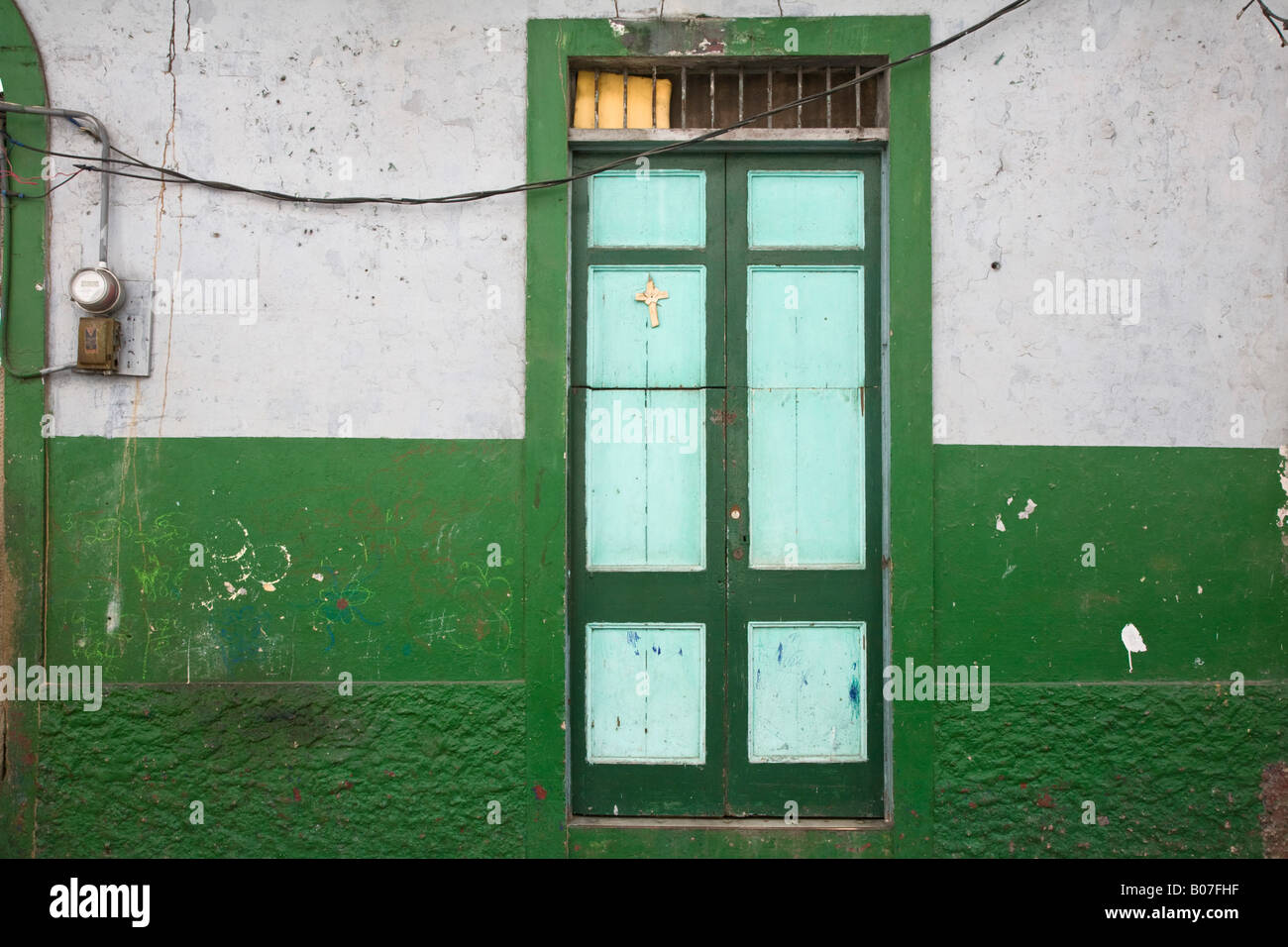 Panama, Panama City, Casco Viejo (San Felipe), Door Stock Photo