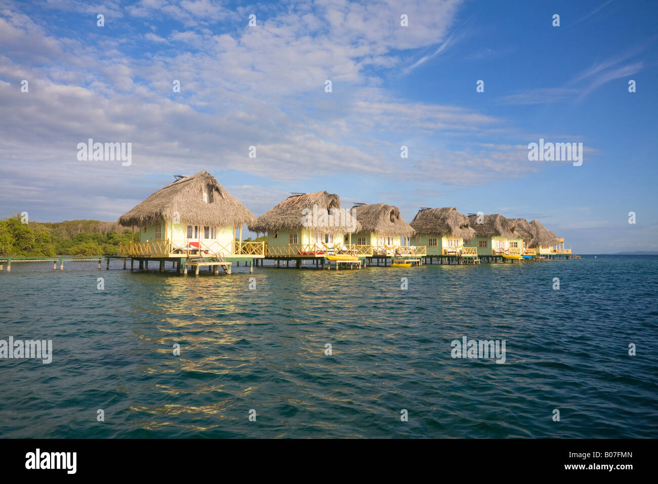 Panama, Bocas del Toro Province, Colon island (Isla Colon), Punta Caracol acqua Lodge Stock Photo